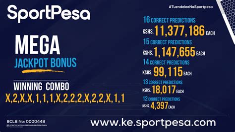Mega jackpot prediction sportpesa pesaodds  18th November SportPesa MegaJackpot Predictions; 11th November SportPesa MegaJackpot Predictions;As such, you would only 3 correct predictions away from becoming a Sportpesa Jackpot bonus winner